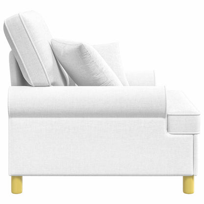 XL Armchair with Cushions White Fabric