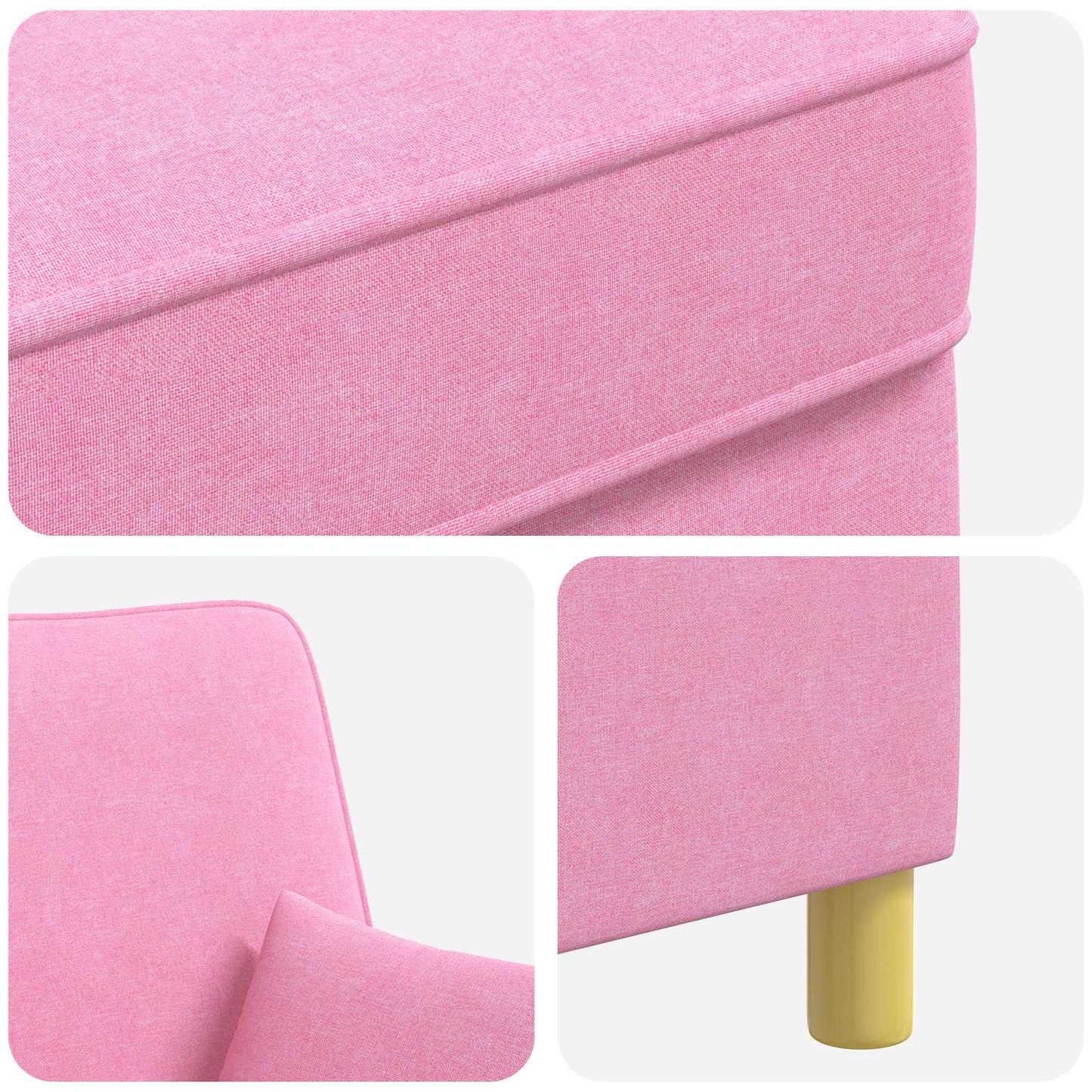 XL Armchair with Cushions Pink Fabric
