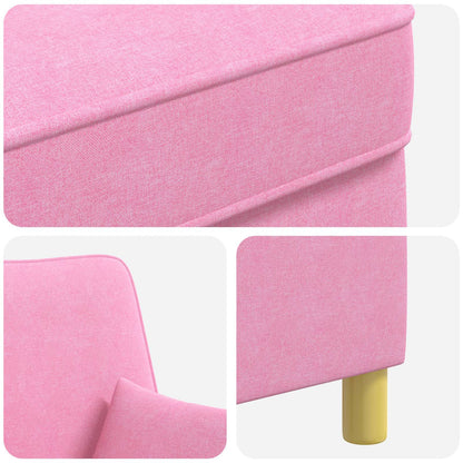 XL Armchair with Cushions Pink Fabric