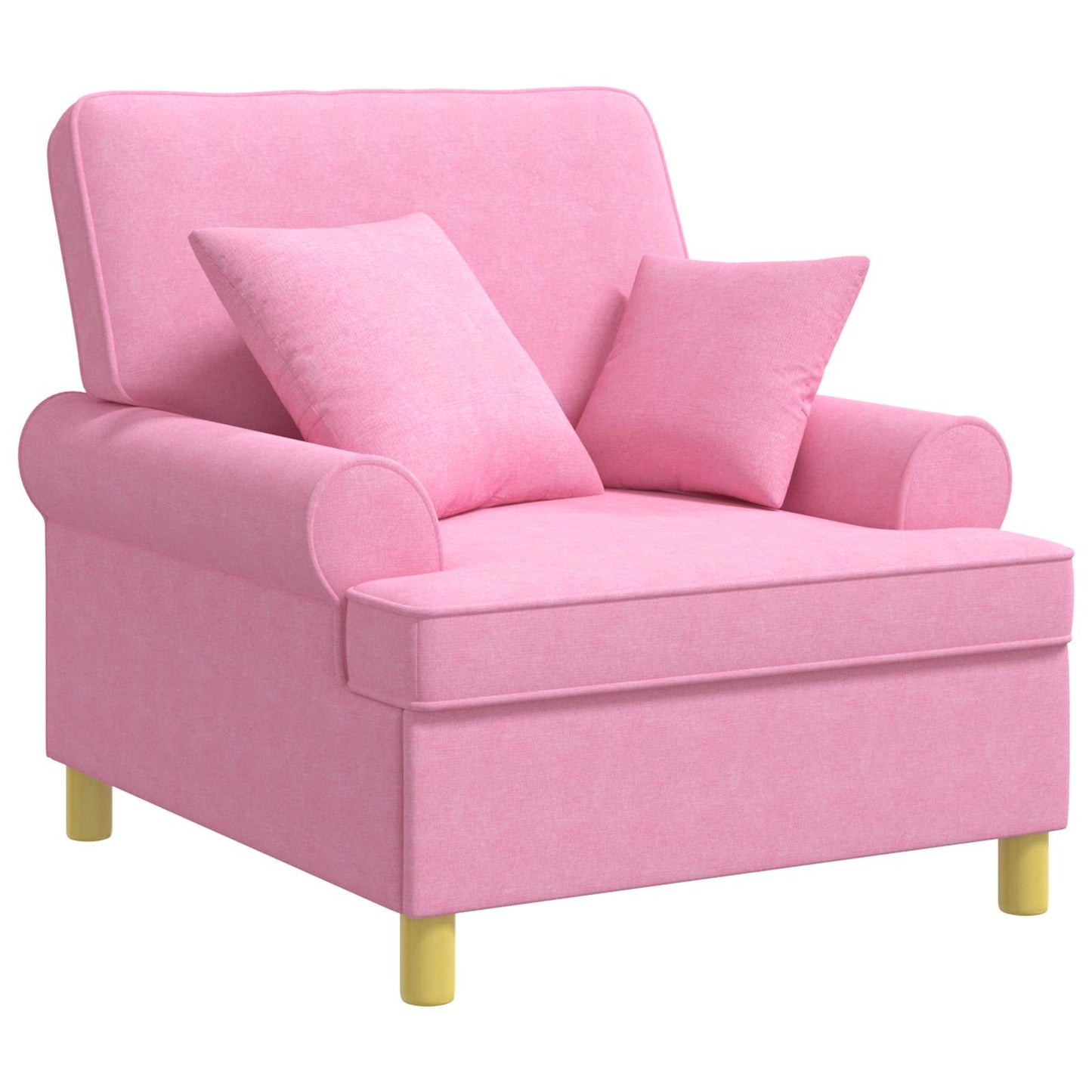 XL Armchair with Cushions Pink Fabric