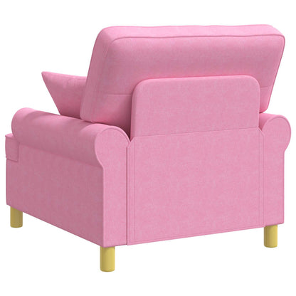 XL Armchair with Cushions Pink Fabric