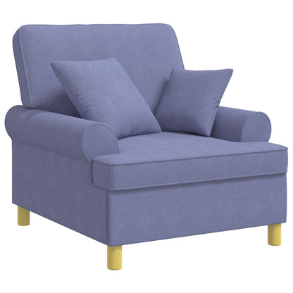 XL Armchair with Cushions Jeans Blue Fabric