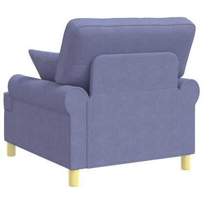 XL Armchair with Cushions Jeans Blue Fabric