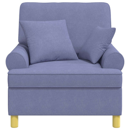 XL Armchair with Cushions Jeans Blue Fabric