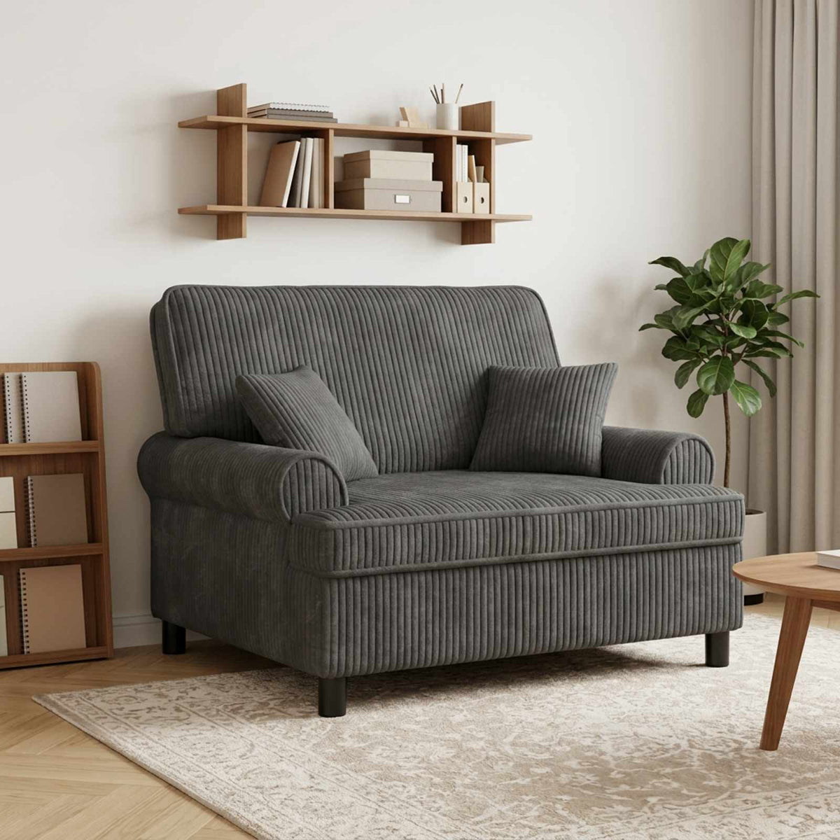 XXL Armchair with Cushions Light Grey 1.5 Lines Fabric