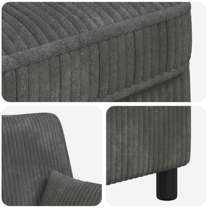 XXL Armchair with Cushions Light Grey 1.5 Lines Fabric
