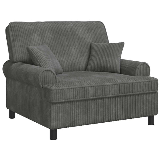 XXL Armchair with Cushions Light Grey 1.5 Lines Fabric