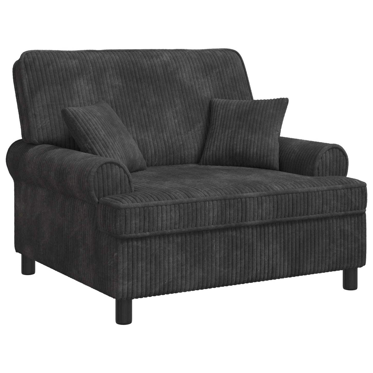 XXL Armchair with Cushions Dark Grey 1.5 Lines Fabric