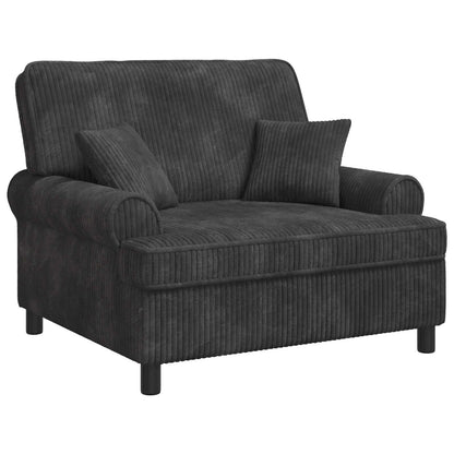 XXL Armchair with Cushions Dark Grey 1.5 Lines Fabric
