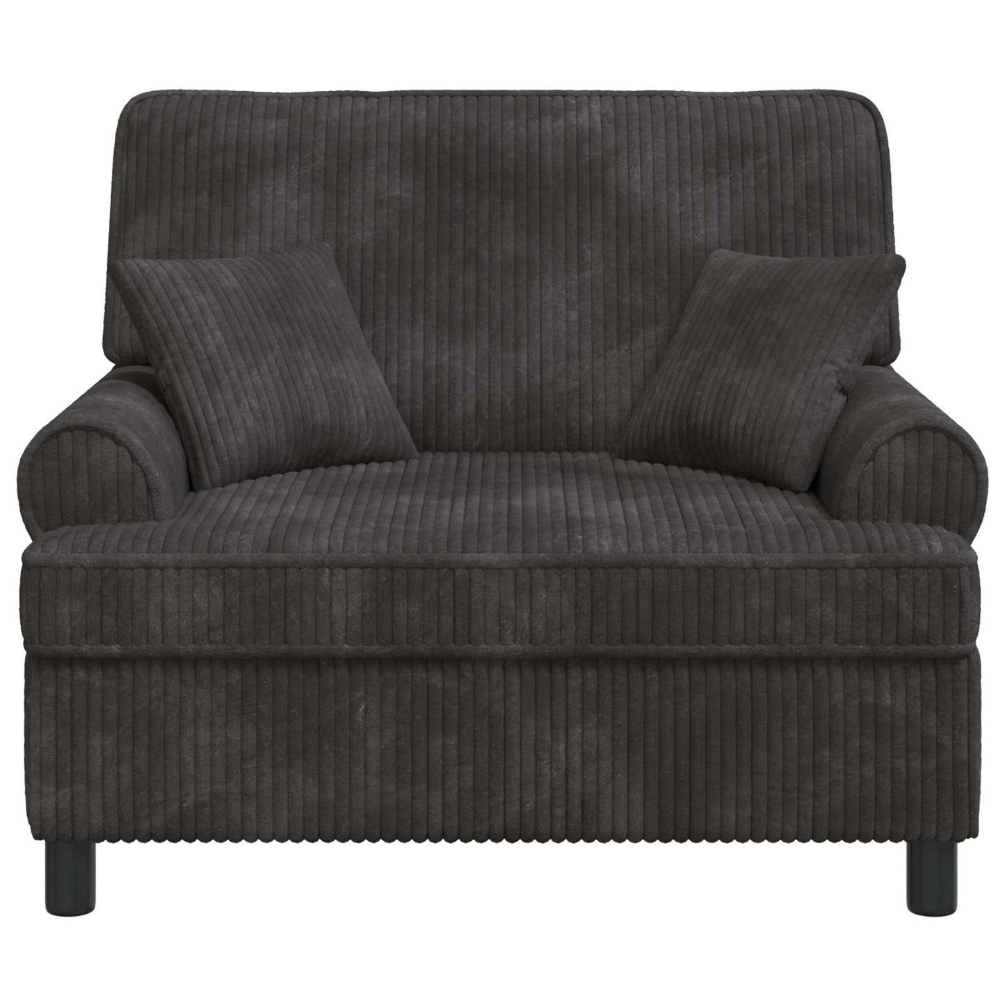 XXL Armchair with Cushions Dark Grey 1.5 Lines Fabric