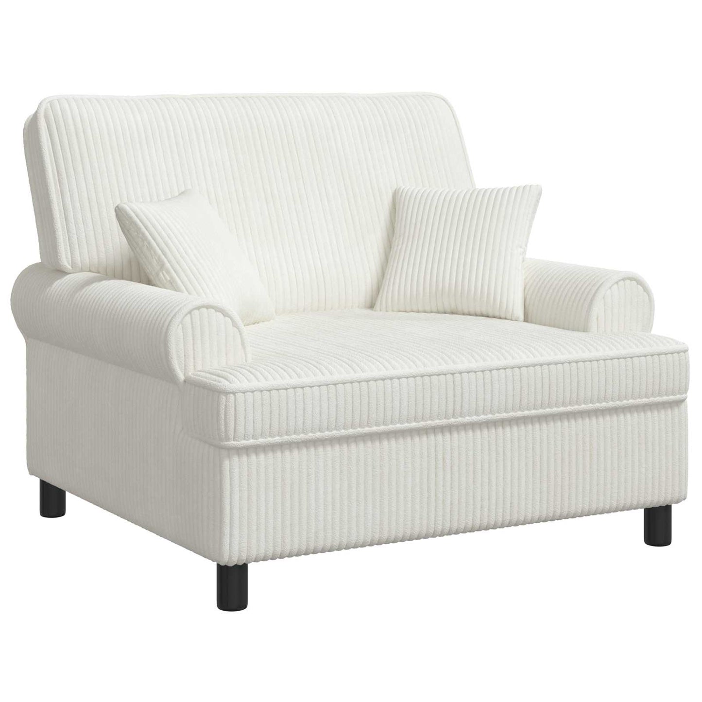XXL Armchair with Cushions Cream 1.5 Lines Fabric