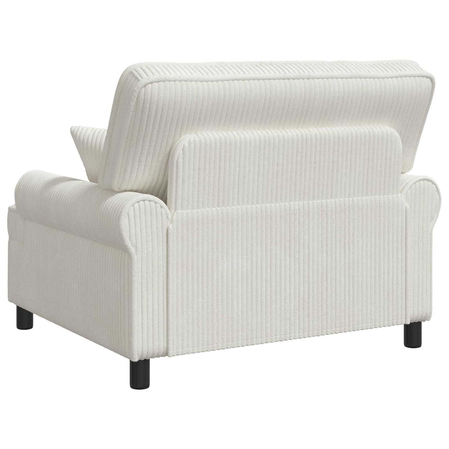 XXL Armchair with Cushions Cream 1.5 Lines Fabric