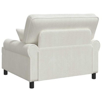 XXL Armchair with Cushions Cream 1.5 Lines Fabric