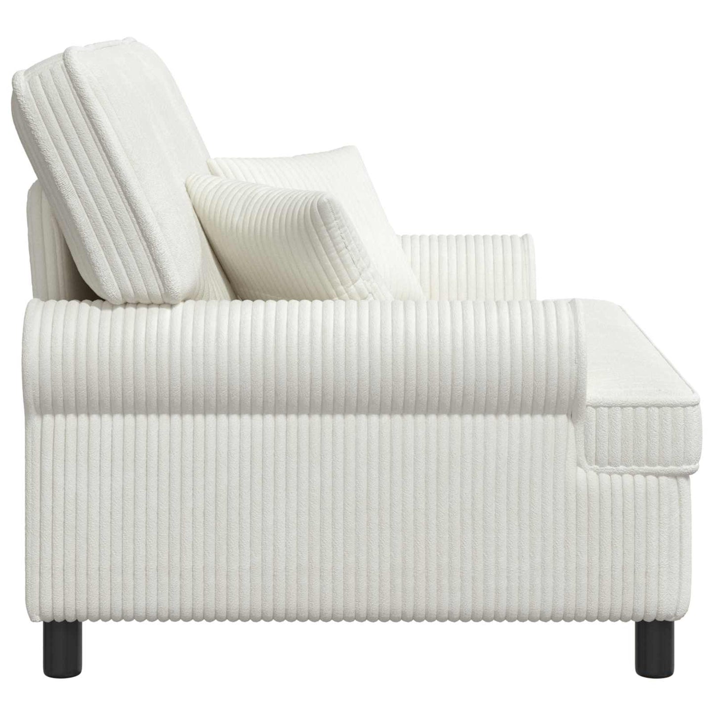 XXL Armchair with Cushions Cream 1.5 Lines Fabric
