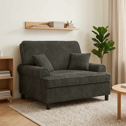 XXL Armchair with Cushions Dark brown 1.5 Lines Fabric