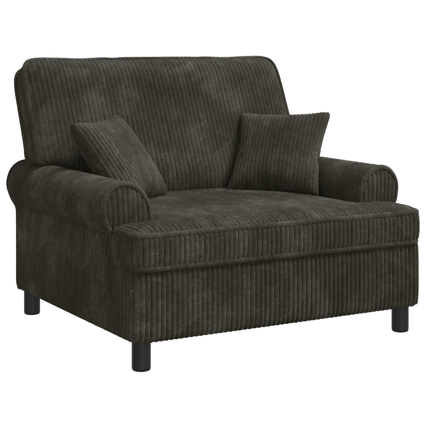 XXL Armchair with Cushions Dark brown 1.5 Lines Fabric