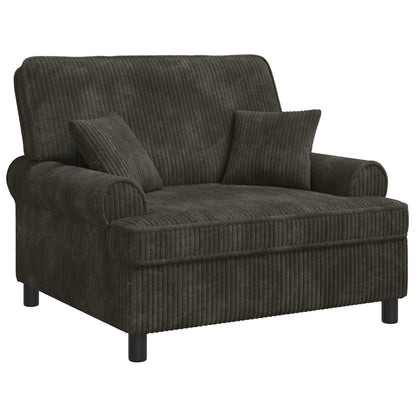 XXL Armchair with Cushions Dark brown 1.5 Lines Fabric