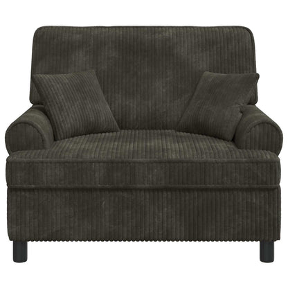 XXL Armchair with Cushions Dark brown 1.5 Lines Fabric