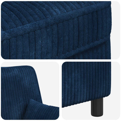XXL Armchair with Cushions Navy 1.5 Lines Fabric