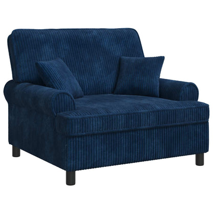 XXL Armchair with Cushions Navy 1.5 Lines Fabric