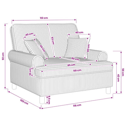 XXL Armchair with Cushions Navy 1.5 Lines Fabric