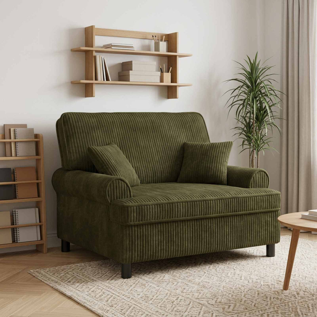 XXL Armchair with Cushions Green 1.5 Lines Fabric