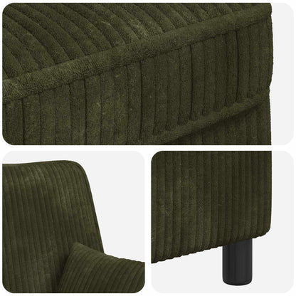 XXL Armchair with Cushions Green 1.5 Lines Fabric