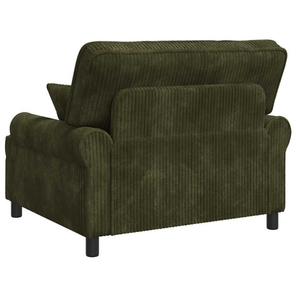 XXL Armchair with Cushions Green 1.5 Lines Fabric