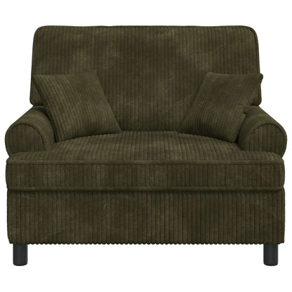 XXL Armchair with Cushions Green 1.5 Lines Fabric