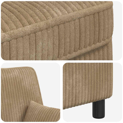 XXL Armchair with Cushions Beige 1.5 Lines Fabric
