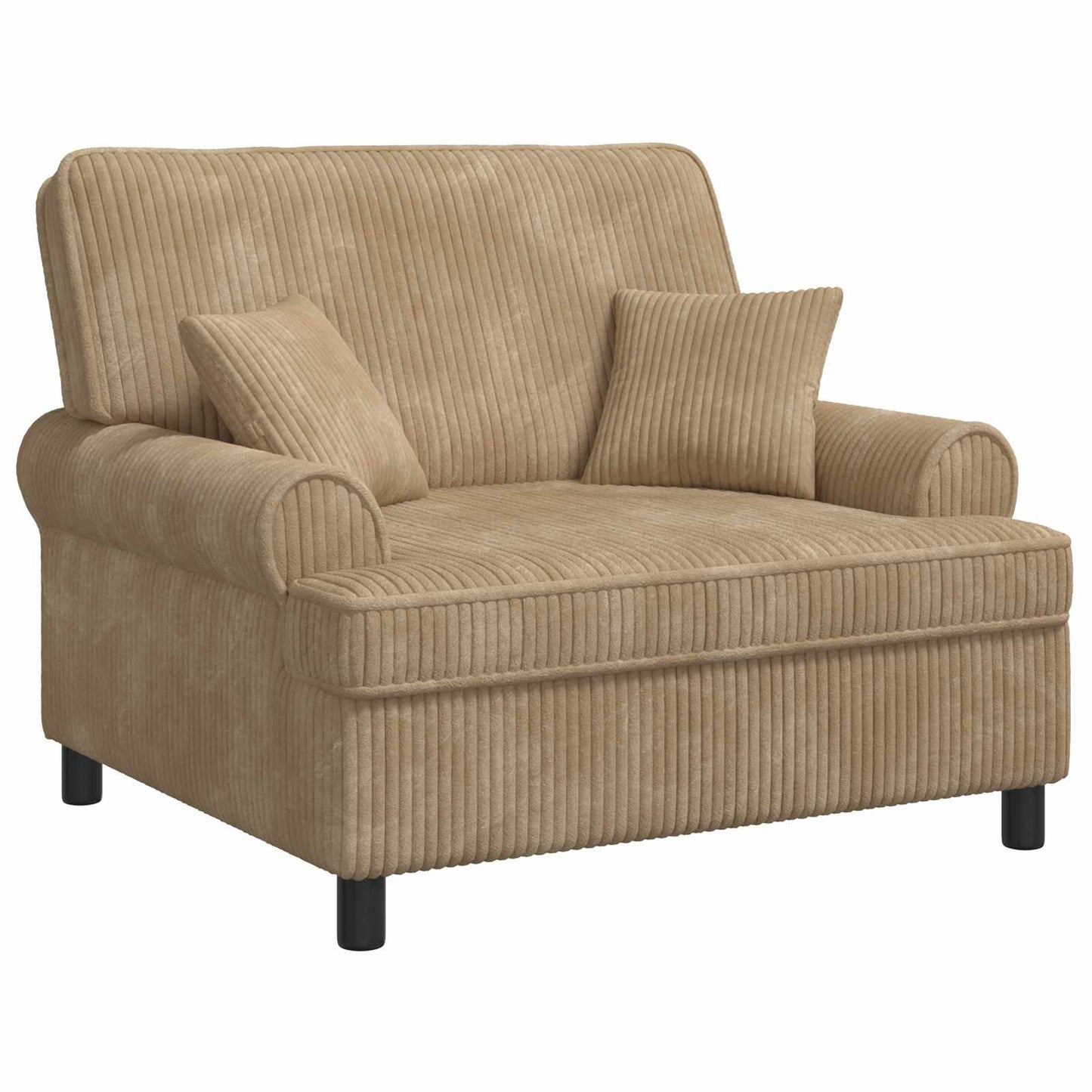 XXL Armchair with Cushions Beige 1.5 Lines Fabric