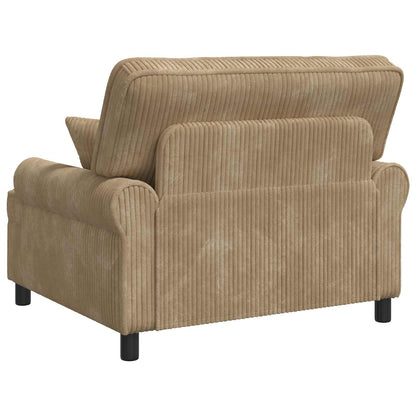 XXL Armchair with Cushions Beige 1.5 Lines Fabric