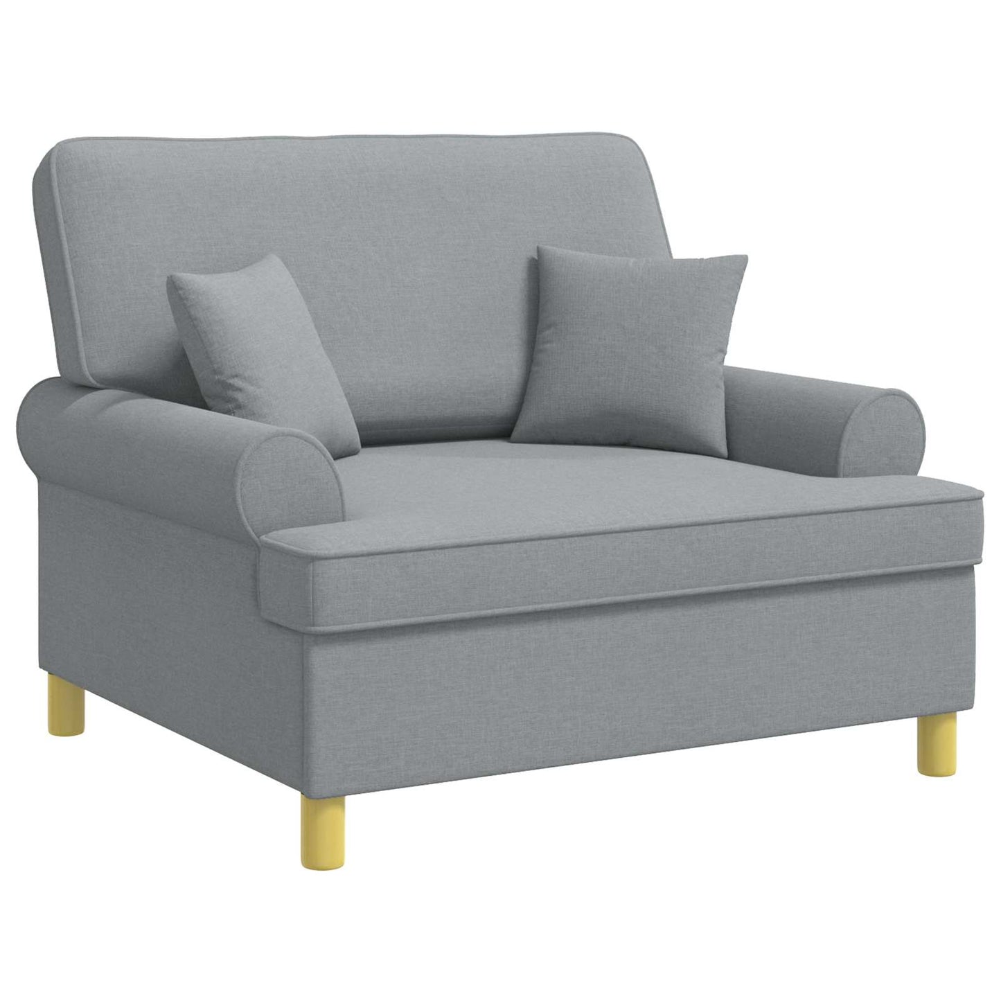 Armchair with Cushions Light Grey Fabric