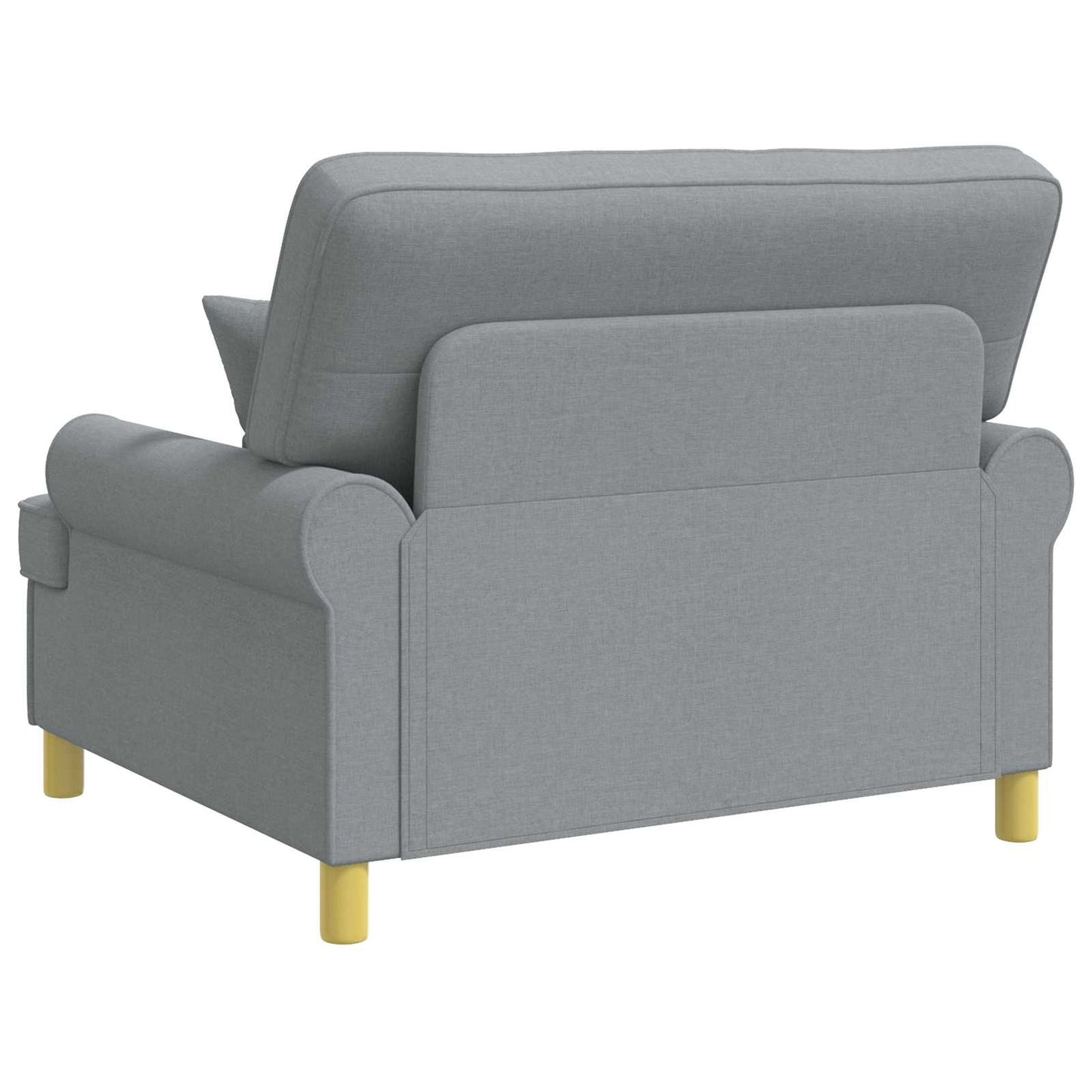 Armchair with Cushions Light Grey Fabric