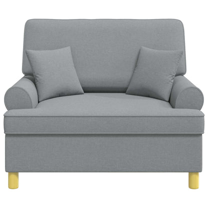 Armchair with Cushions Light Grey Fabric