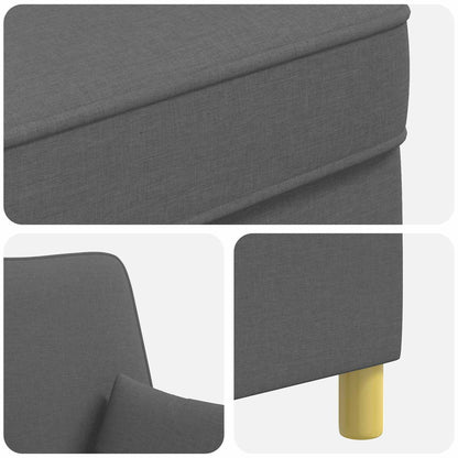 Armchair with Cushions Dark Grey Fabric