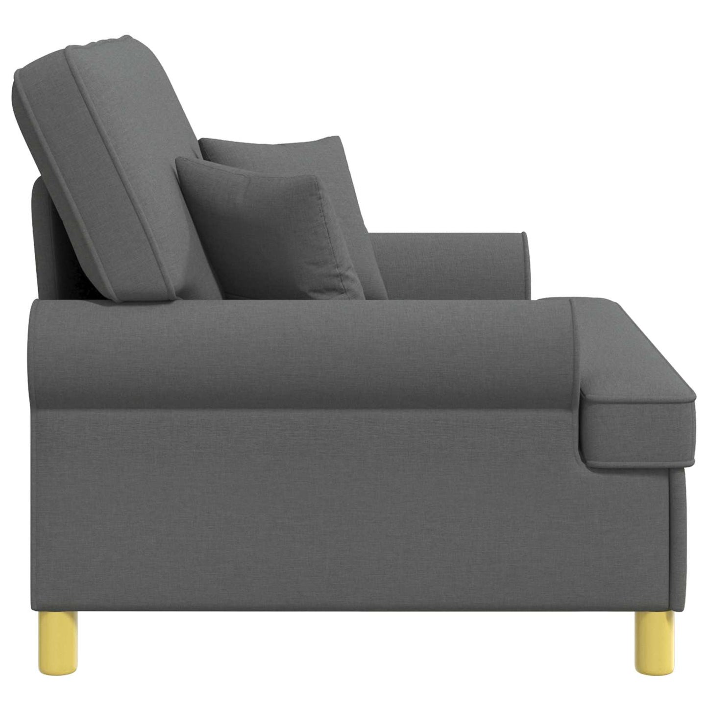 Armchair with Cushions Dark Grey Fabric