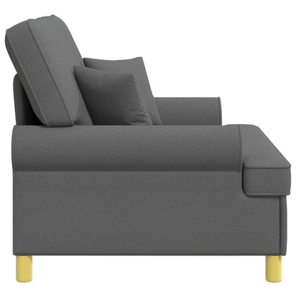 Armchair with Cushions Dark Grey Fabric
