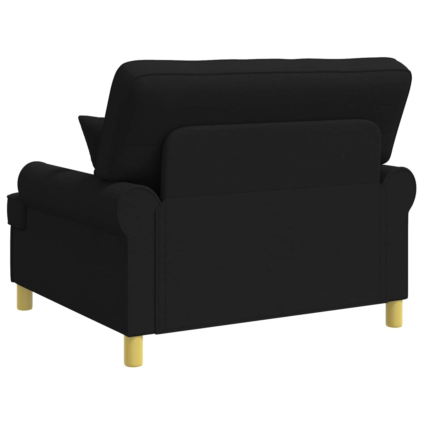 Armchair with Cushions Black Fabric