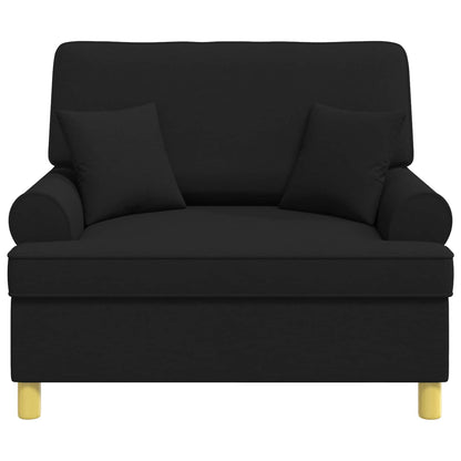 Armchair with Cushions Black Fabric