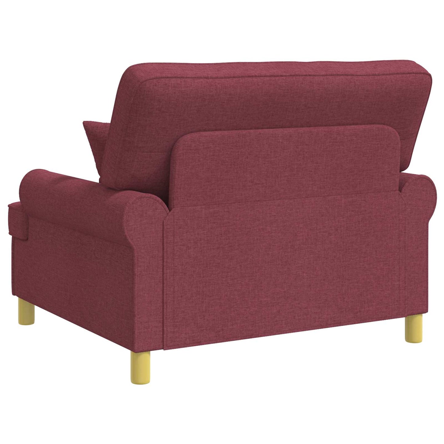 Armchair with Cushions Wine Red Fabric