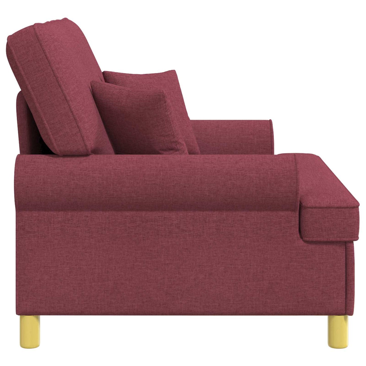 Armchair with Cushions Wine Red Fabric