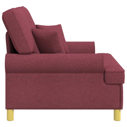 Armchair with Cushions Wine Red Fabric