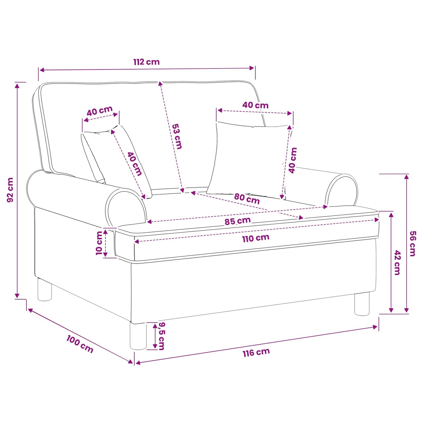 Armchair with Cushions Wine Red Fabric