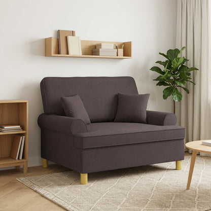 XXL Armchair with Cushions Dark Brown Fabric