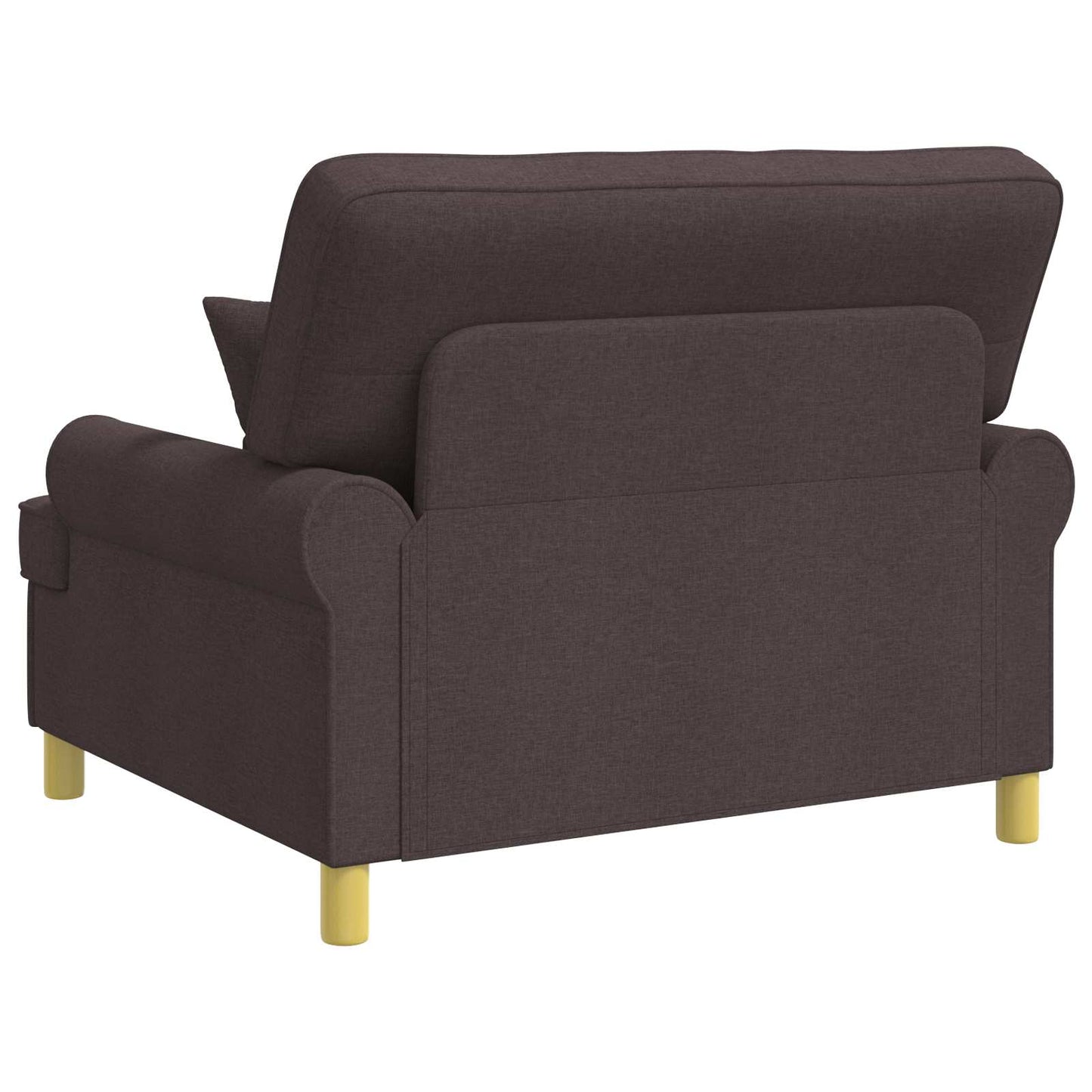 Armchair with Cushions Dark Brown Fabric