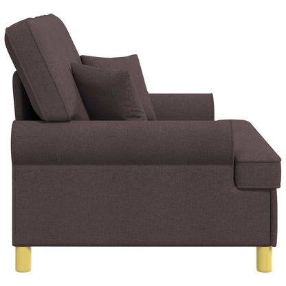 Armchair with Cushions Dark Brown Fabric