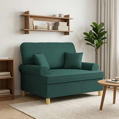 XXL Armchair with Cushions Dark Green Fabric