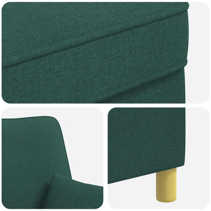 Armchair with Cushions Dark Green Fabric