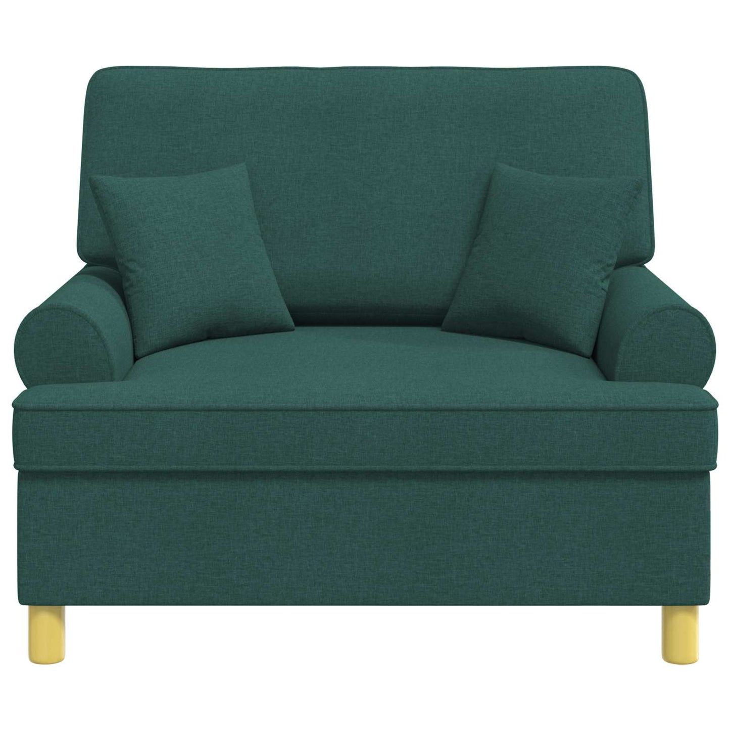 Armchair with Cushions Dark Green Fabric